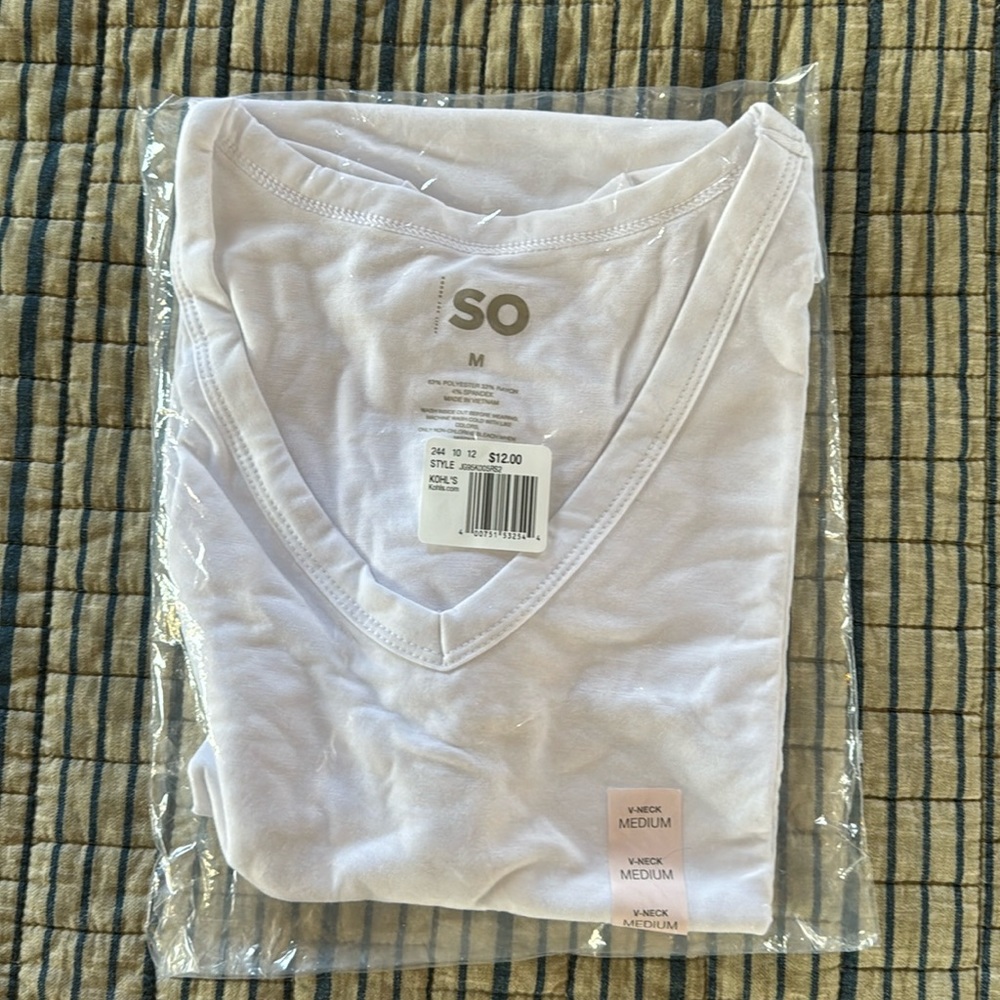 White V-Neck Tank